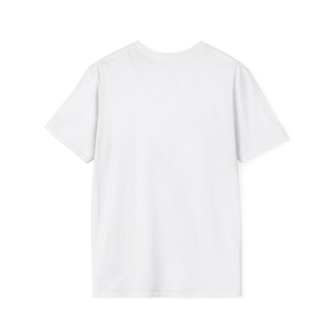 Plain back view of the white Chase Dreams Not People T-shirt