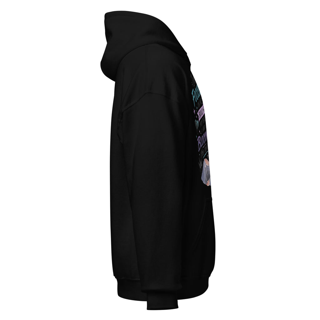 Focused on Me black hoodie right side view
