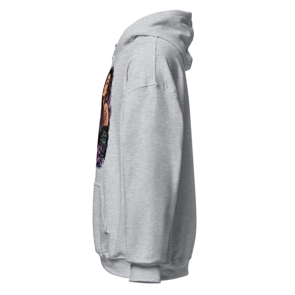 Focused on Me sport grey hoodie left side view