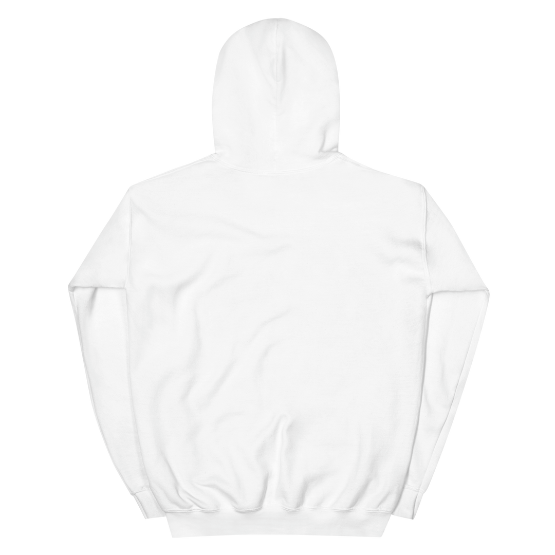 Focused on Me white hoodie back view