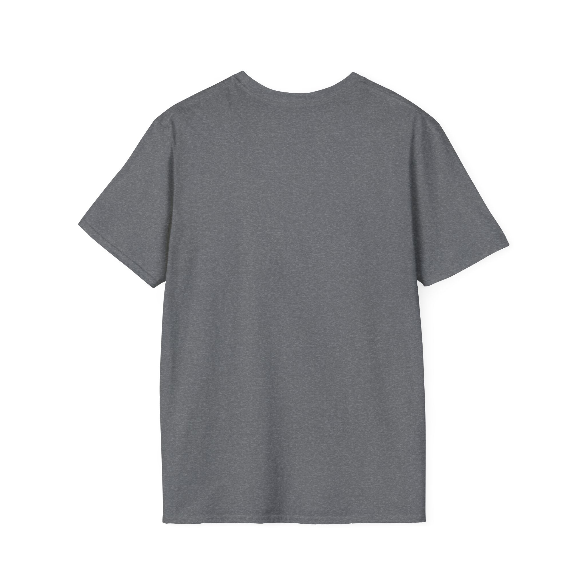 Plain back view of sport grey Gildan 64000 unisex T-shirt