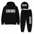 GRIND Essential Sweatsuit Set in black with hoodie, pants and cap