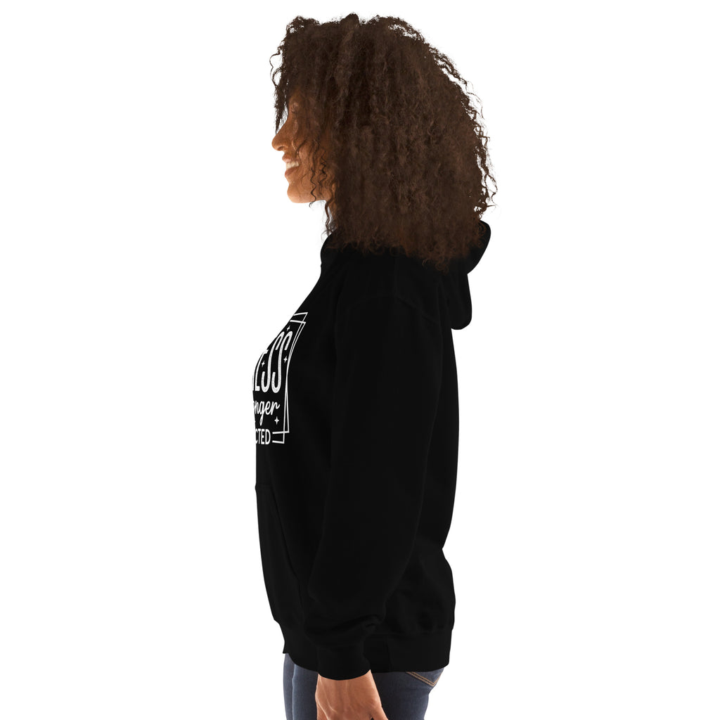 Woman wearing Black Killing Them with Kindness hoodie, left view