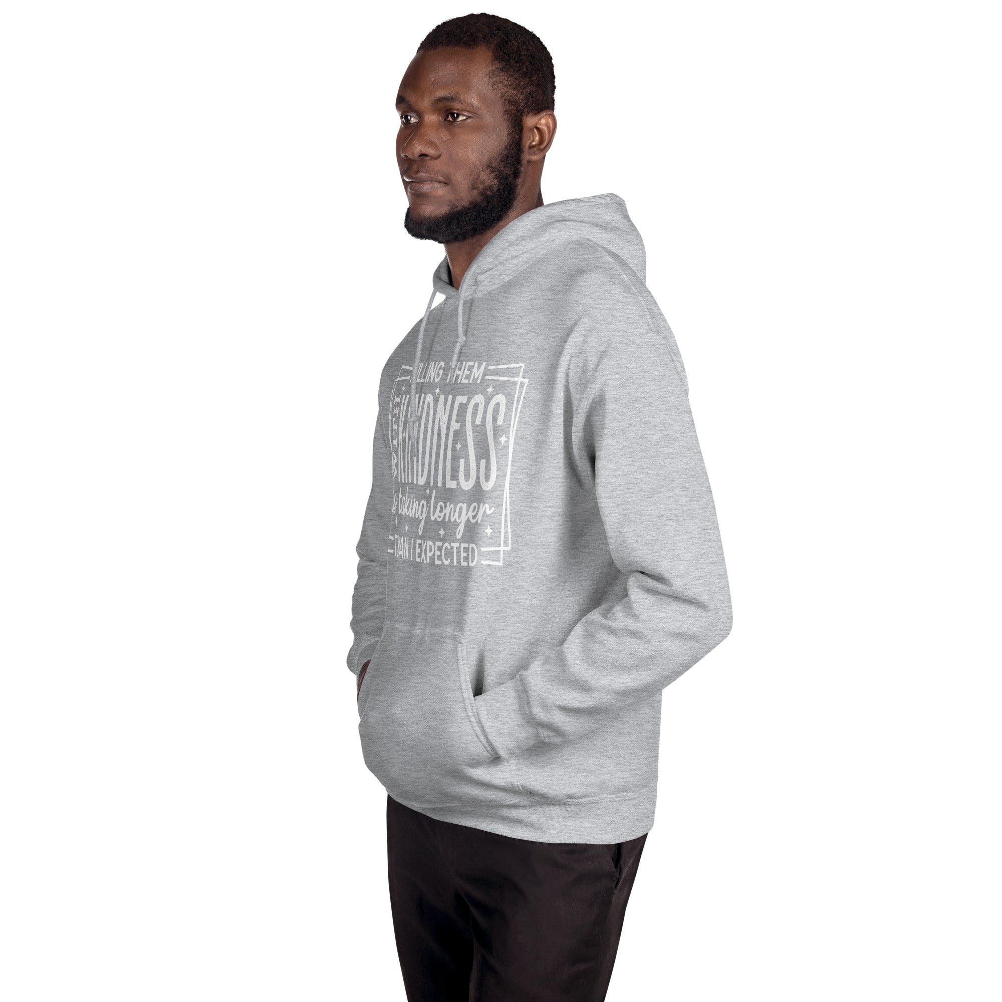 Sport Grey Killing Them with Kindness hoodie, left-front view