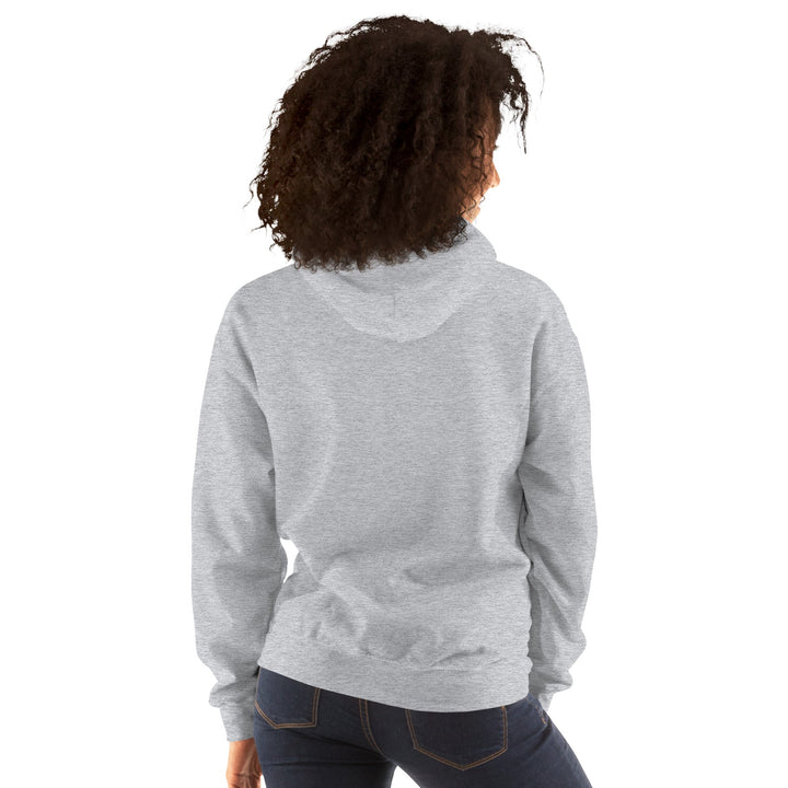 Woman wearing Sport Grey Killing Them with Kindness hoodie, back view