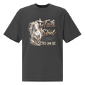 Faith Horse Cross Christian Equestrian Oversized T-Shirt