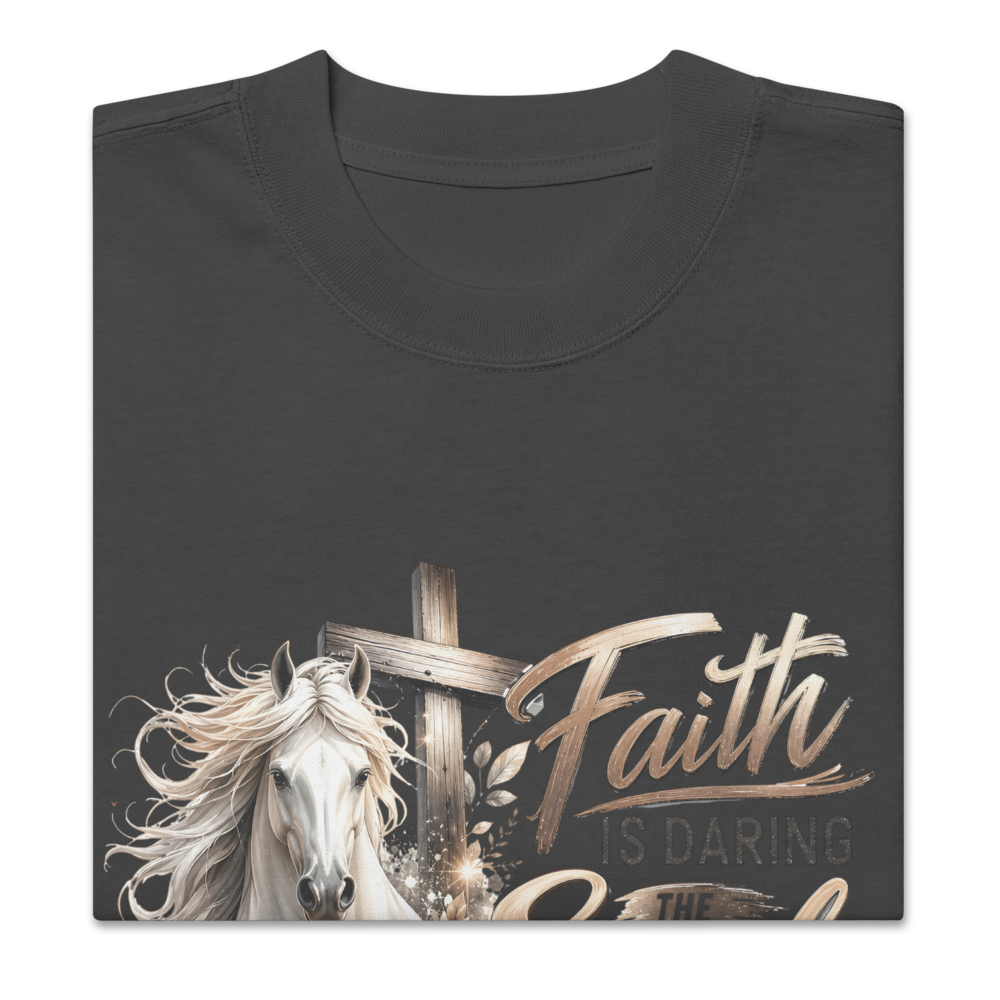 Faith Horse Cross Christian Equestrian Oversized T-Shirt