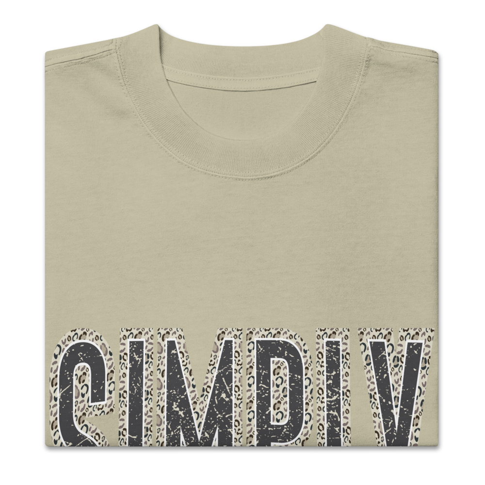 Simply Blessed Camo Christian oversized T-shirt in faded eucalyptus – front view