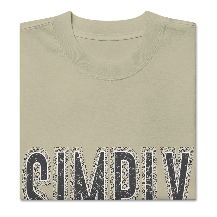 Simply Blessed Camo Christian oversized T-shirt in faded eucalyptus – front view