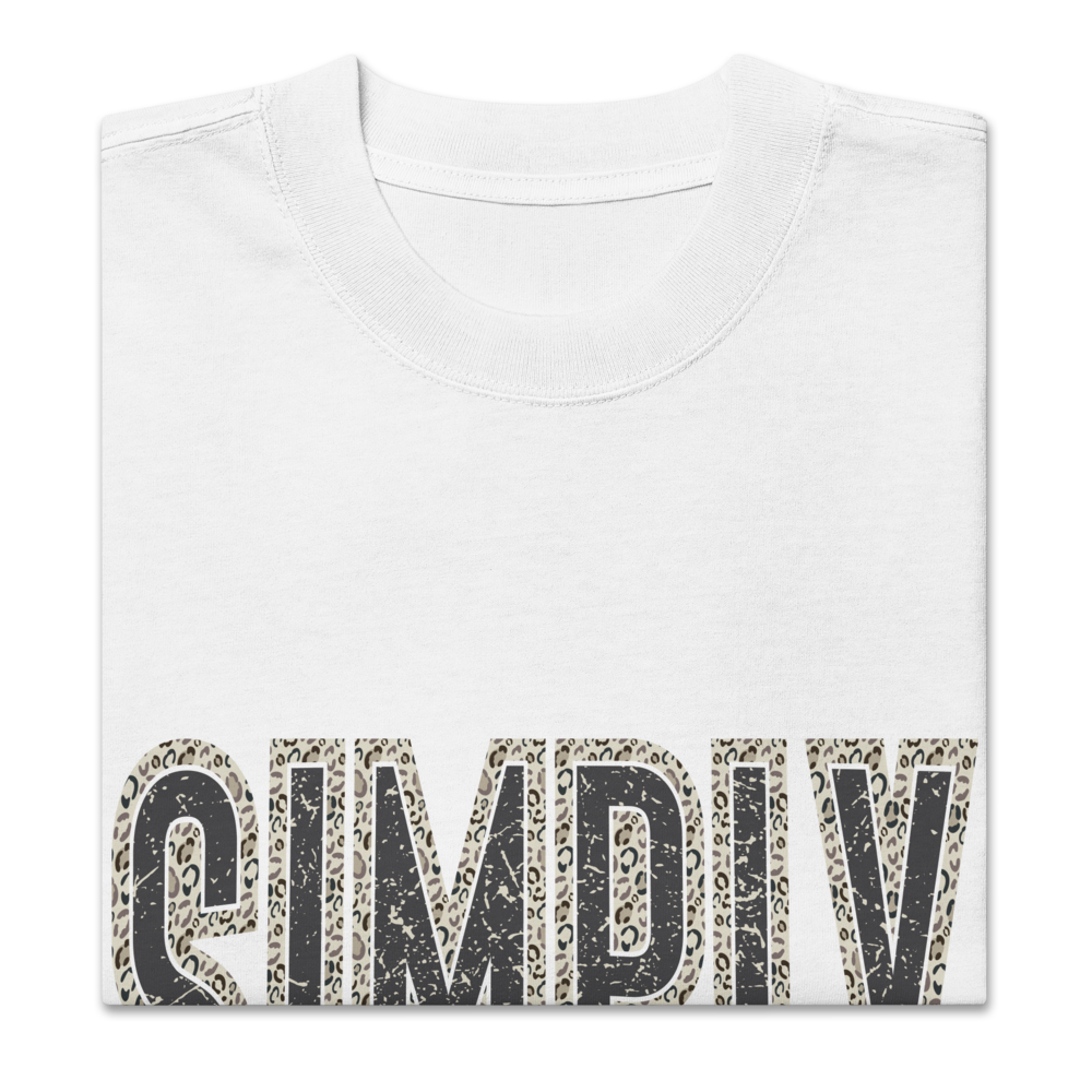 Simply Blessed Camo Christian oversized T-shirt in faded white – front view