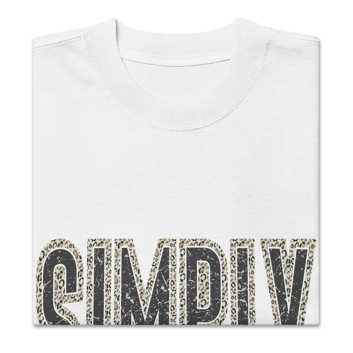 Simply Blessed Camo Christian oversized T-shirt in faded white – front view