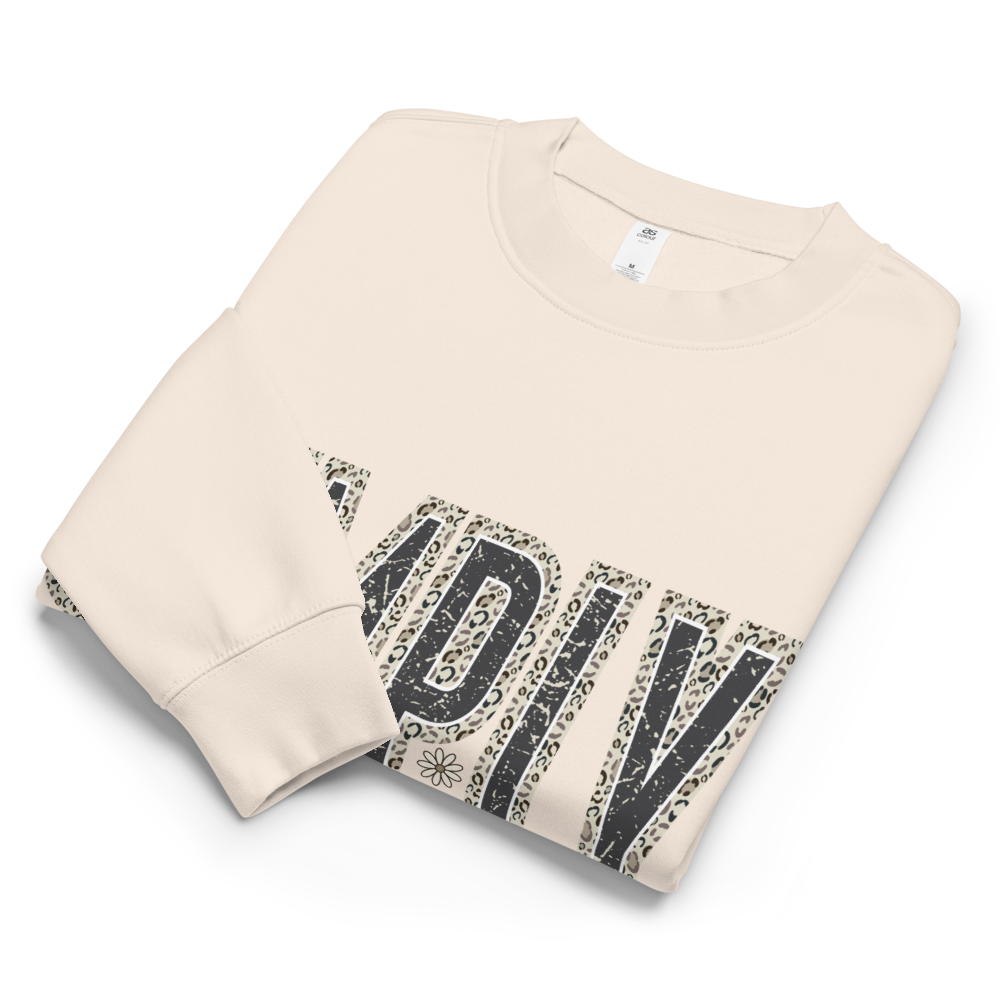 Simply Blessed Camo Christian sweatshirt in bone – front view