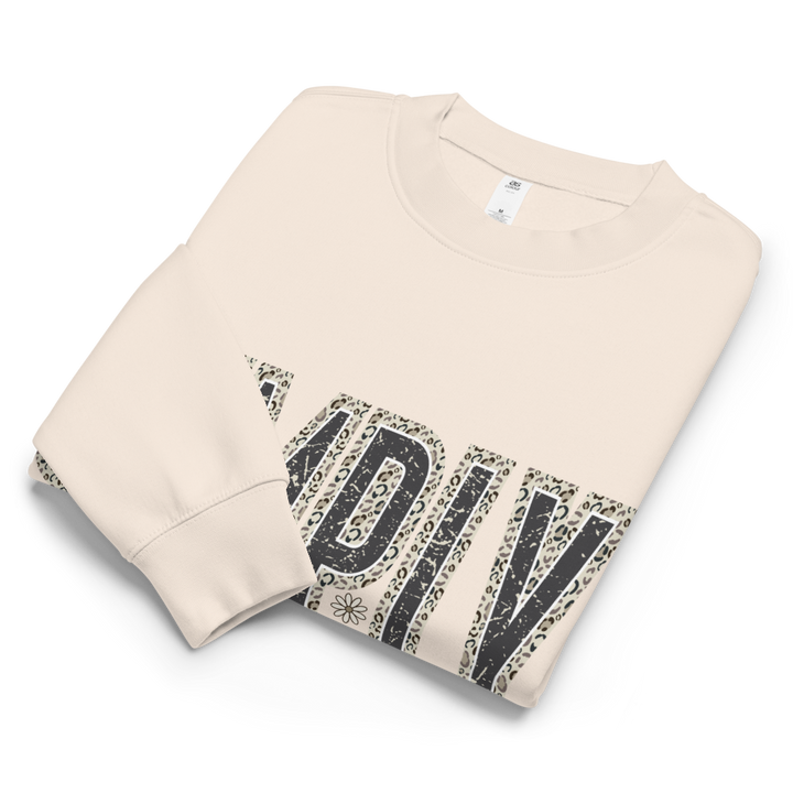Simply Blessed Camo Christian sweatshirt in bone – front view