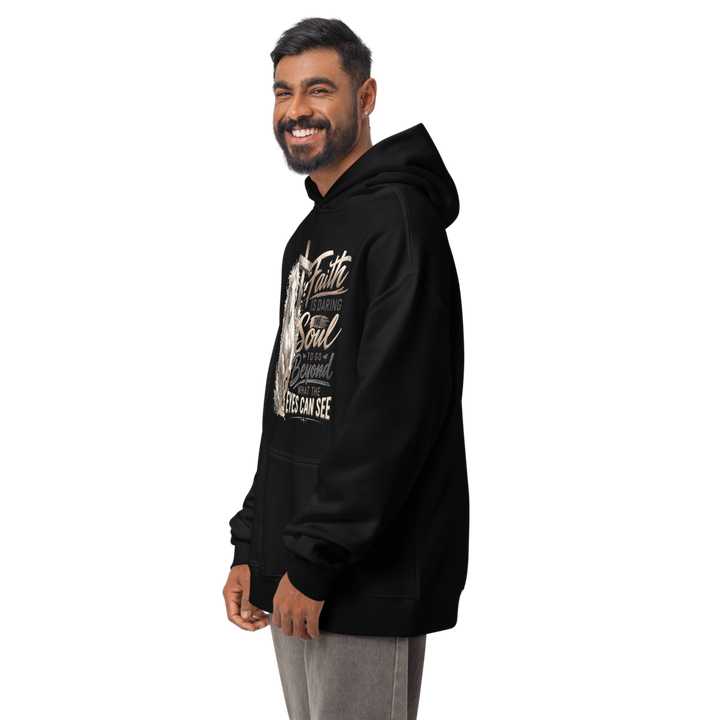 Faith Horse Cross black hoodie – left front view