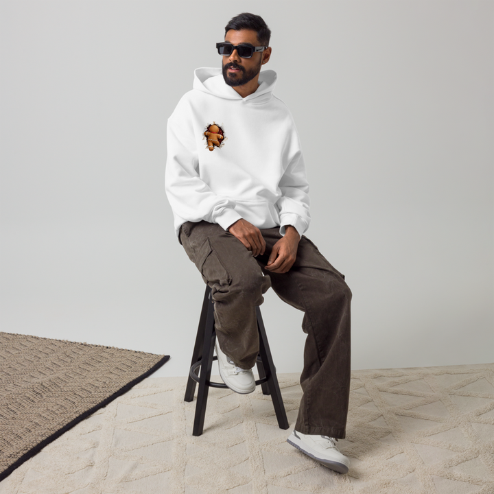 Gingerbread Man Christmas hoodie in white – front view